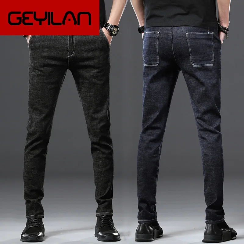 

Jantour Brand 2019 New Arrivals Jeans Men Quality Casual Male Denim Pants Straight Slim Fit Dark Blue Men's Trousers Yong Man