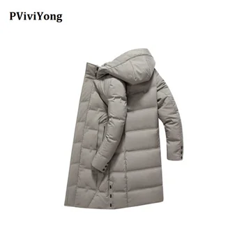 

PViviYong 2019 Winter High-quality 90% White Duck Down hooded jacket men coat plus-size M-7XL MDYR19D1935
