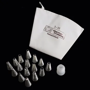 

16 Pcs/Set Stainless Steel DIY Icing Piping Cream Nozzle Pastry Bag Converter Cake Decorating Tools Kit with Piping Bag