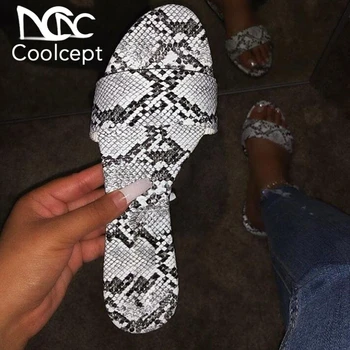 

Coolcept Size 35-43 Women Slippers Fashion Serpentine Sexy Summer Shoes Woman Casual Daily Lady Home House Flats Footwear
