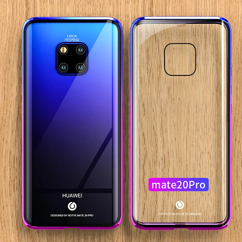 Градиентный двухсторонний чехол из закаленного стекла для huawei P30Pro P30 чехол с магнитной адсорбцией чехол для huawei mate 20 Pro Полное покрытие