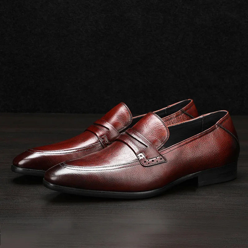 

2019 Autumn And Winter New Style Bullock MEN'S SHOES Genuine Leather England Men's Formal Wear Shoes Business Leather Shoes Larg