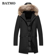 BATMO Новое поступление Зима высокого качества енот меховой воротник 90% белый утиный пух с капюшоном куртки мужские зимние пальто 6190