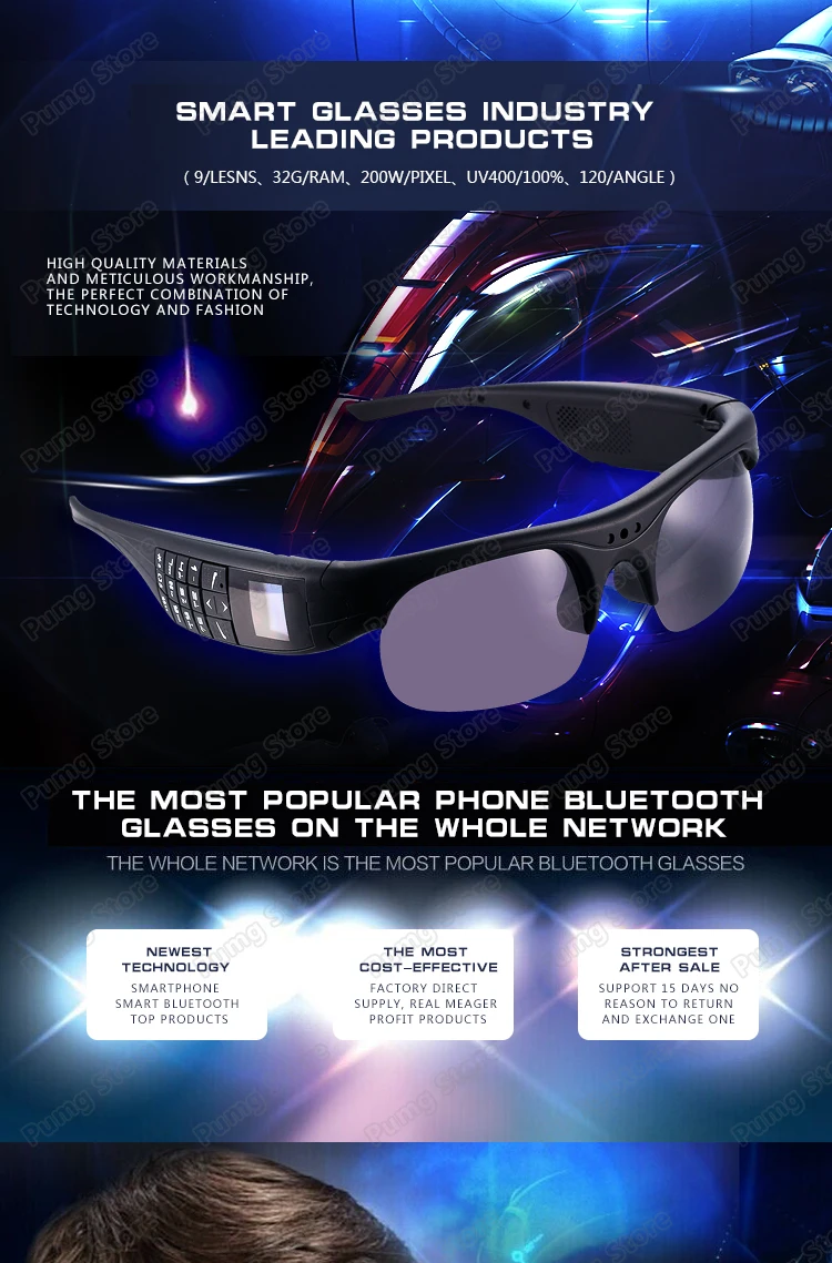 Лучшие продажи продуктов Bluetooth smartglasses носимые цифровые солнечные очки с Bluetooth с видеокамерой запись смарт стекло G5