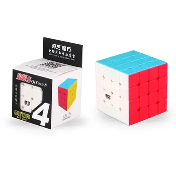 

QIYI Brain Teaserless G4 Magic Cube 4x4 Stickerless Twisty Puzzle Competition Speed Cube True Color