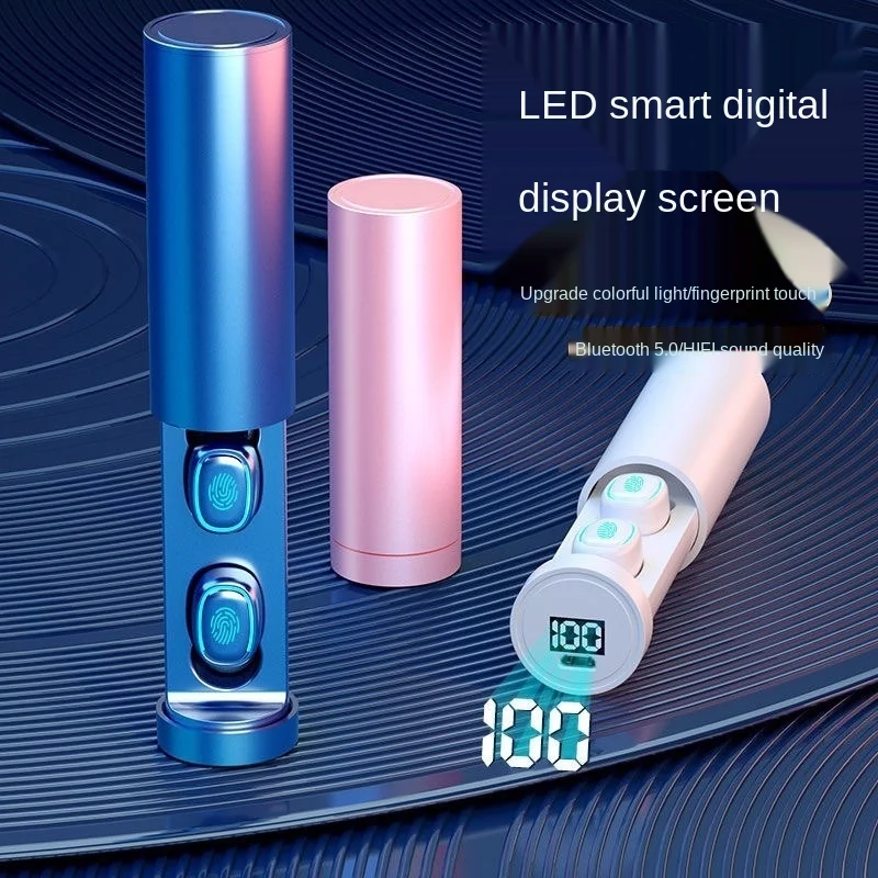 free shippingTWS true wireless Bluetooth HiFi5 0 noise reduction touch Digital display Portable charging cabin Fingerprint touch