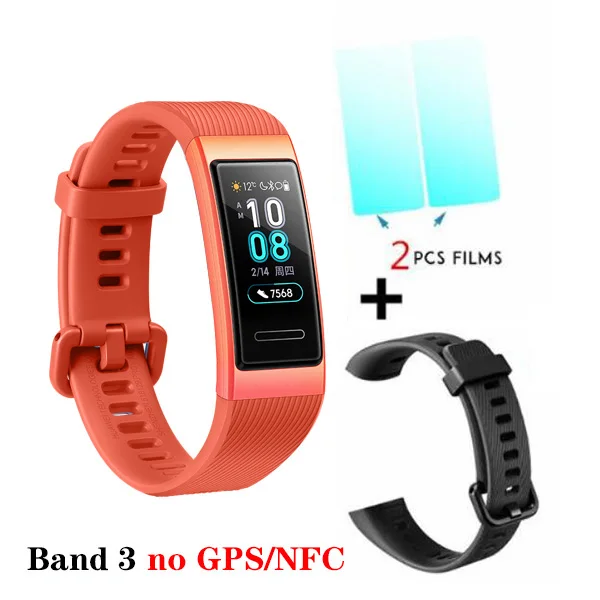 Huawei Band 3 Pro Band 3 Смарт-браслет 3 0,95 дюймов трекер для плавания Водонепроницаемый Bluetooth фитнес-трекер сенсорный экран - Цвет: 3orange n blk n film