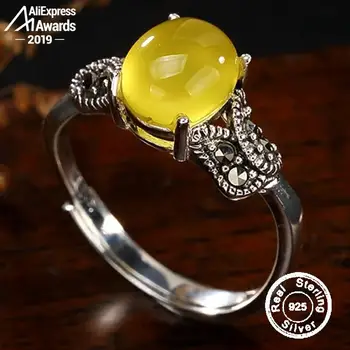

NOT FAKE Israel S925 Fine Antique shop Ring Sterling Silver Women Cute Simple Fancy Natural Artisan Baltic Semi Gemstone amber opal