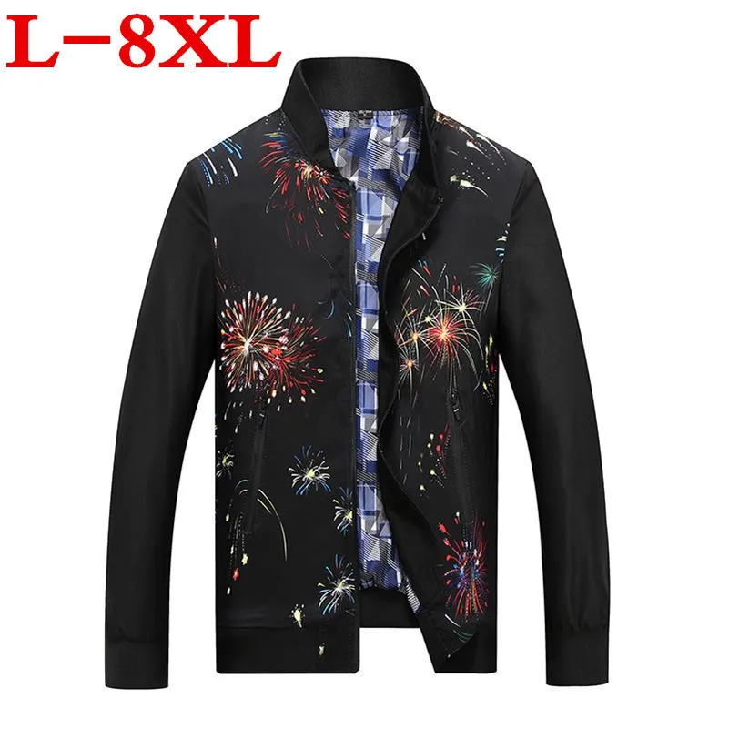 Размера плюс Новый 8XL 7XL Сезон весна-осень Мужская Новая повседневная куртка для
