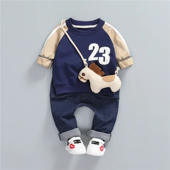 

HYLKIDHUOSE Spring Baby Girls Boys Clothes Sets Cotton Casual T Shirt+Pants Infant Suits Good Quality Children Kids Suits