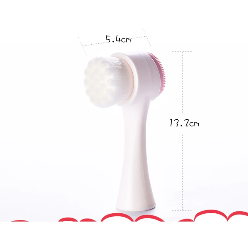 Двухсторонняя силиконовая Очищающая щетка для лица, силиконовая щетка для лица, мини Массажная Очищающая щетка, машина для очищения пены