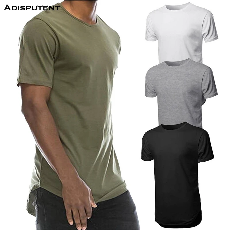 

Drop shipping Adisputent 2019 summer and autumn new soft and comfortable fit men's long casual t-shirt