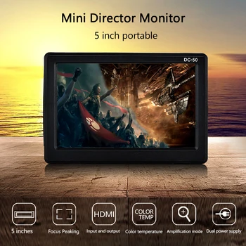 

KSOPUERT 5 inch DSLR Camera Monitor Small HD Focus Video Assist Field Monitor LCD IPS Full HD 800x480 HDMI Input Output