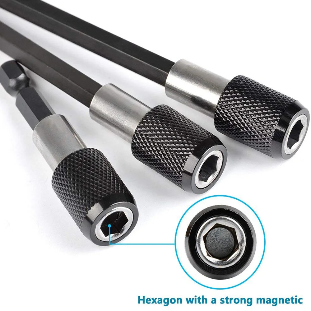 1/4 Inch Hex Shank Quick Release Screwdriver Bit Holder Extension Bar 60mm 100mm 150mm