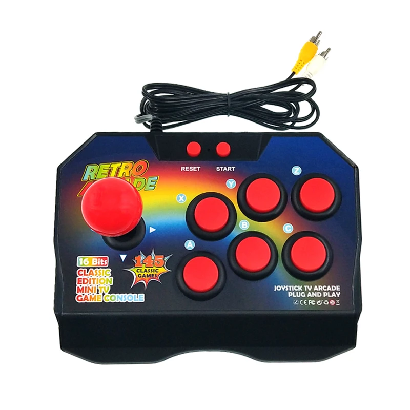 

Classical Game Consoles Retro Rocker Support TV Output Retro Game Console 16 Bit Arcade Console Built-in 145 Games For Family