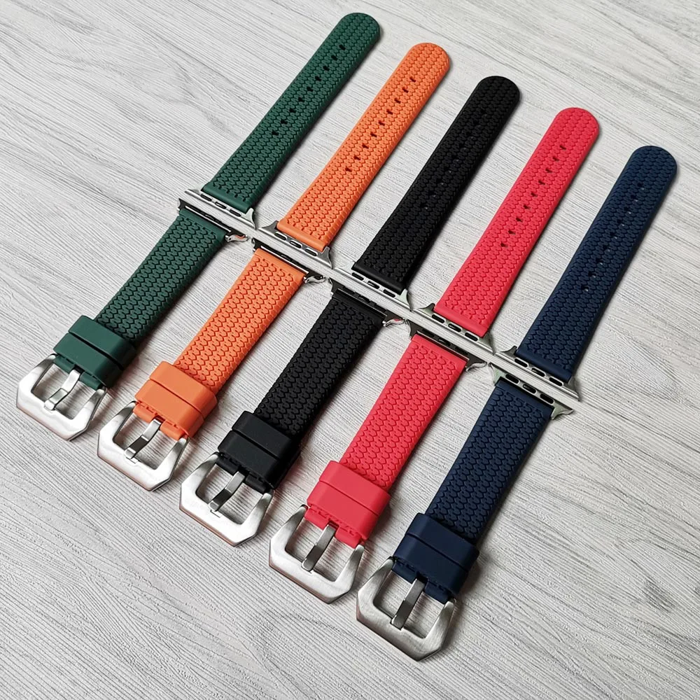 Силиконовый спортивный ремешок для Apple Watch 5 4 44 40 мм резиновый iWatch 3 2 1 38 42 узор в
