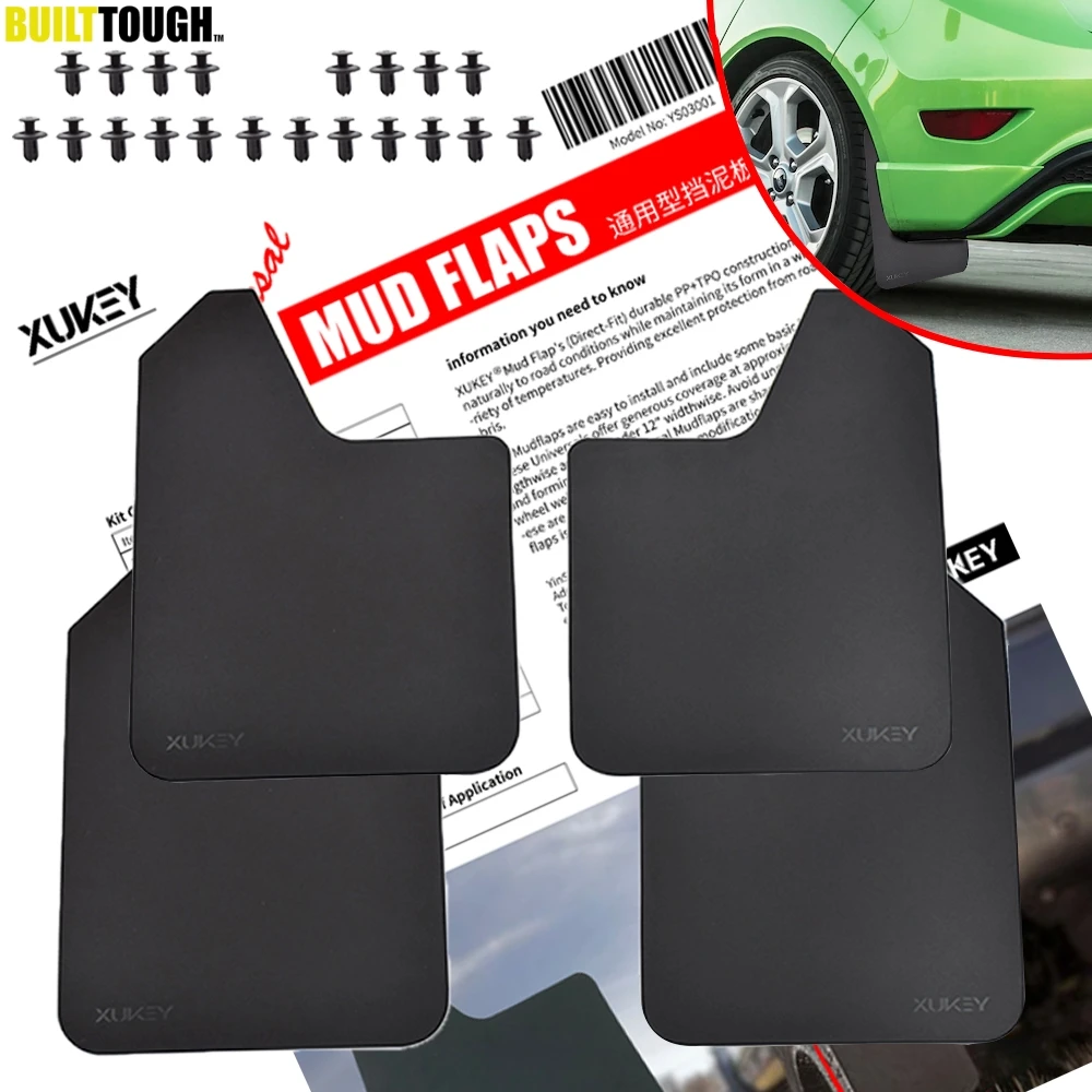 

Rally Mudflaps Mud Flaps Splash Guards Mudguard For Ford Fiesta ST ST150 ST180 ST200 ST-LINE 500 ST500 Qty4 Zetec S Ghia XR4 RS