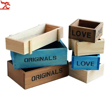 

Wooden Box Storage Container Grocery Vintage Wooden Desktop Jewelry Storage Box Creative Home Succulent Planter