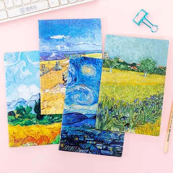 

12pc/lot Creative Oil Painting Student notebook / car line A5 diary writing pad/fashion stitching book / notebook/Office supplie