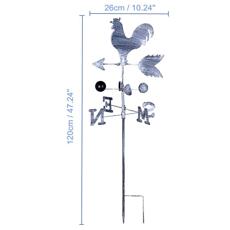 Традиционный петух Weathervanes Железный петух лопасть ветра скорость ветра указатель направления Сад Двор WIF66