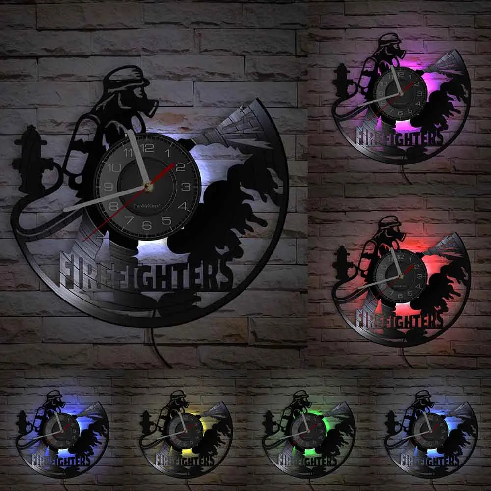 Firefighters At Work Fire Protection Rescue Modern Design Wall Clock For Control Department Fireman Silent Swept Watch Decor 5