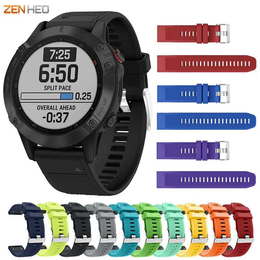 Ремешок для наручных часов Garmin Fenix 6/6 Pro/5/5 Plus сменный Силиконовый браслет с GPS 935 945