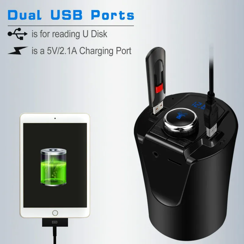 Беспроводной Bluetooth fm-передатчик MP3 USB автомобильное радио Aux bluetooth-адаптер, приемник для автомобильного телефона iPhone зарядка Hands-Free Ca