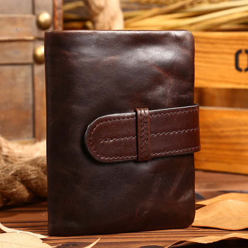 

Men's Wallet, Short Style, First Layer, Retro Business Wallet