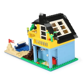 

Wange 3310 Architecture sea view Holiday Home Model House Educational Building Blocks Toys For Children Funny Bricks Kids Gifts