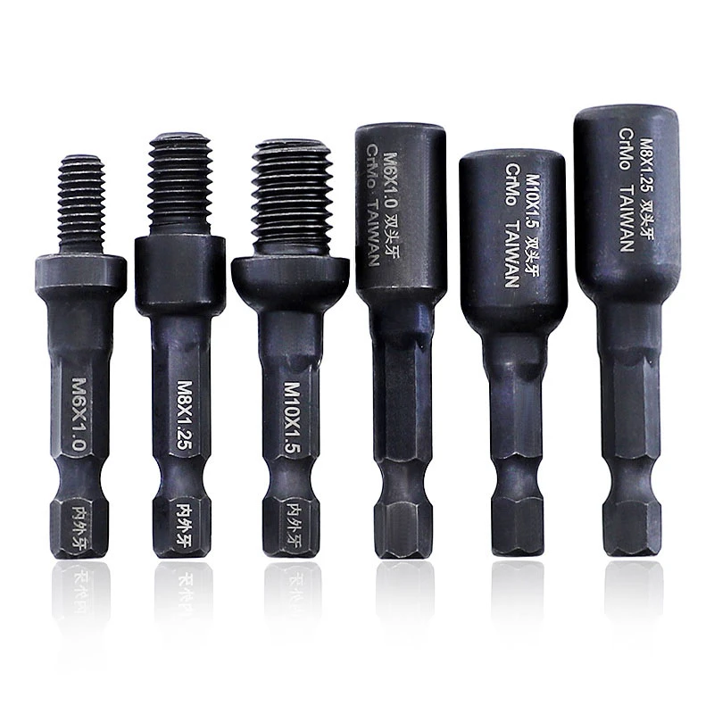 Details about / 8 Pcs//set 1//4 Inch Hex Shank Screw Tap Socket Adapter Square Driver Workshop Kit