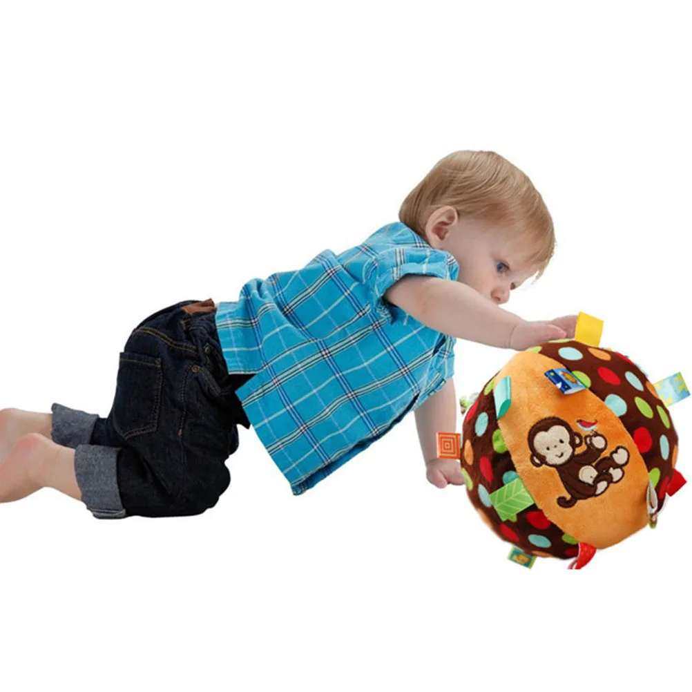 Детский мяч для рук, плюшевые колокольчики, удобная игрушка с шариками, Мультяшные милые животные, ручной захват, погремушка, обучение маленьких детей, игрушки