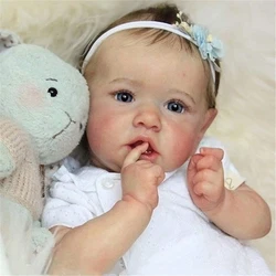 Saskia – poupée bébé fille réaliste, yeux gris, entièrement en Silicone 