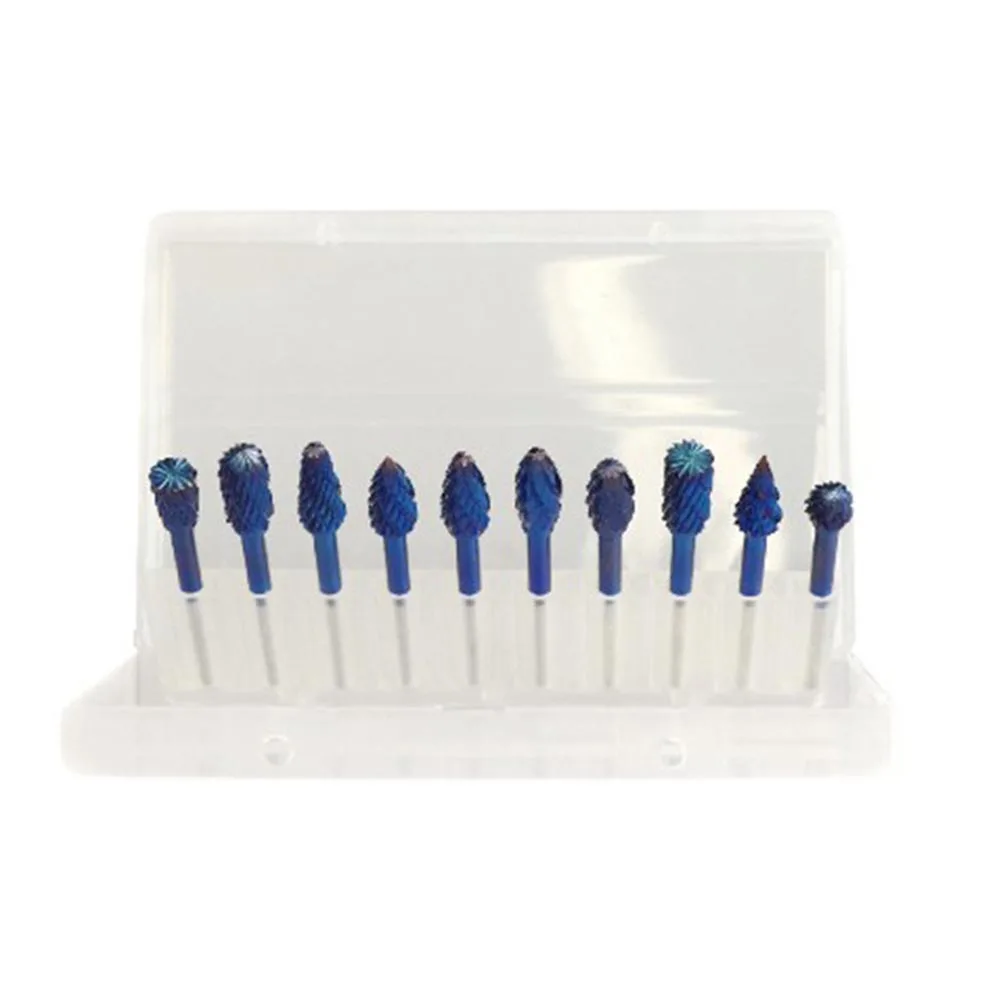 10 Pcs Rotary Burr Tool Portable Removing Woodworking Durable Engraving Easy Use Double Cut Sturdy File Router Shank Carbide
