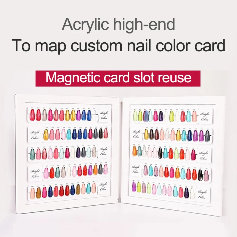 High-grade Acrylic Color Nail Polish Display Board Gel Color Showing Book Design Polish Colors Chart Painting Manicure Dedicated