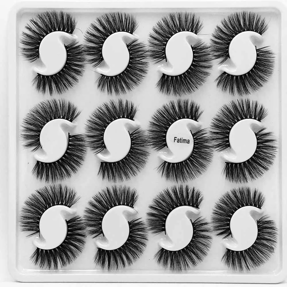 SEXYSHEEP 12 pairs 20mm natural 3D false eyelashes fake lashes makeup kit Mink Lashes extension mink eyelashes maquiagem - Цвет: Fatima