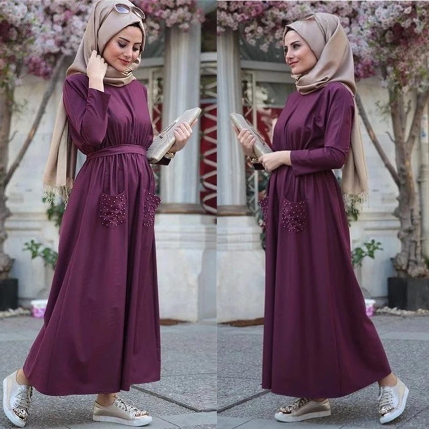 purple hijab dress