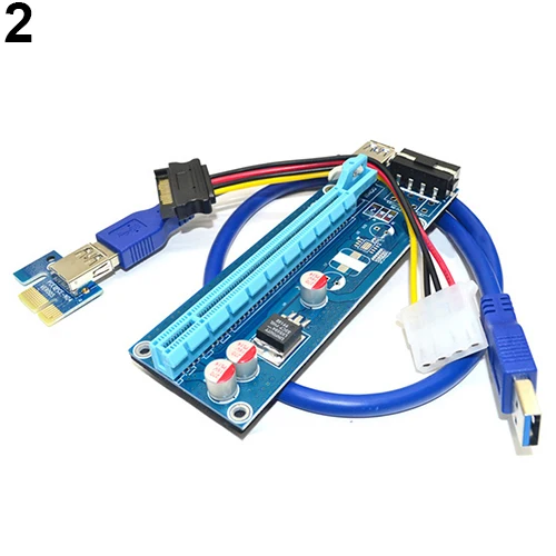 Mini PCI-E to PCI Express 1x to 16x Extender Riser video external graphics Card Adapter 6Pin Power Cable for Bitcoin BTC Mining