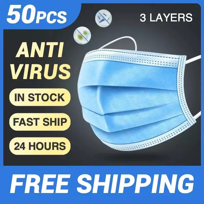 

N95 Face Mask 50 Pcs Anti-virus Medical Masks Disposable Face Masks KF94 Filter Safety Dust 3 Laye Surgical Mask n95 mouth mask