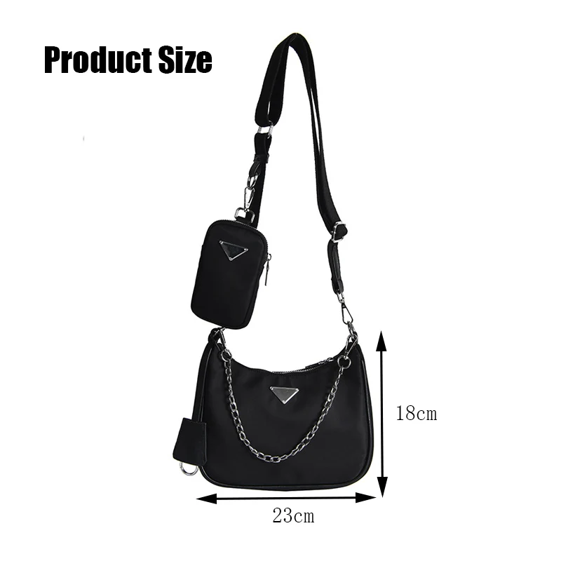 Женская сумка через плечо, модная, повседневная, дизайнерская, багет, мини сумка на плечо, нейлоновая сумка, женская сумка на плечо, сумка-мессенджер
