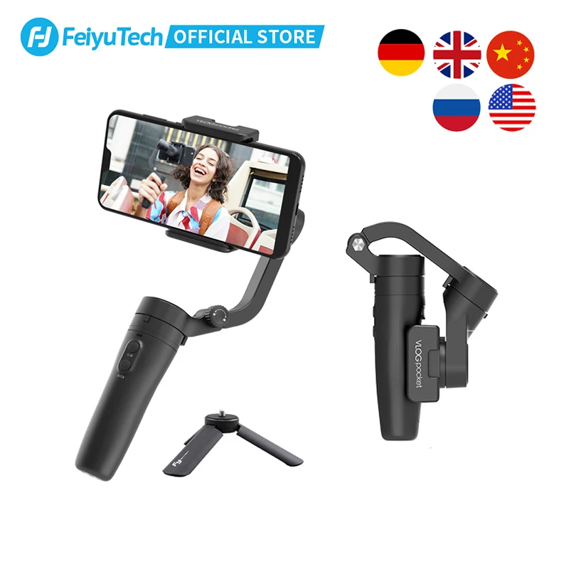 Review FeiyuTech Official VLOG Pocket 3-Axis Handheld Gimbal Smartpho Stabilizer Selfie Stick for iPhone 1211X Samsung S20 XIAOMI