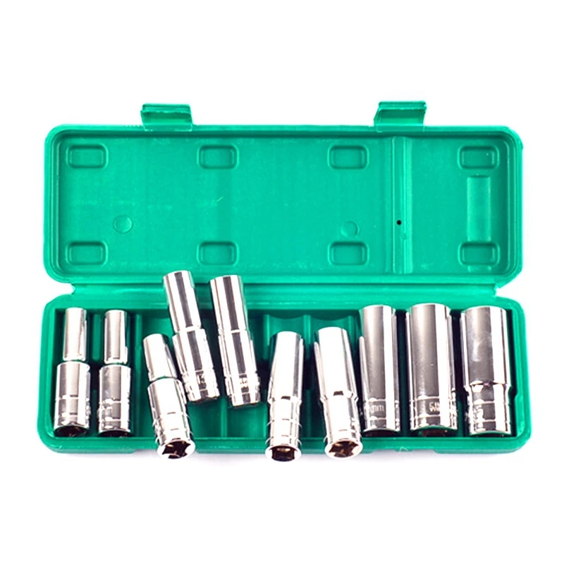 

10Pcs 1/2 Inch Drive Deep Air Impact Socket Set Wrench Adapter Drive Socket Converter Reducer 8/10/12/13/14/16/17/19/ 22/24Mm Pr