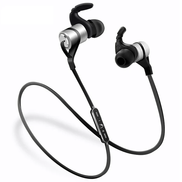 Спортивная bluetooth-гарнитура беспроводные наушники со встроенным микрофоном Влагозащищенные наушники для телефонов и музыки(серебристо-белый