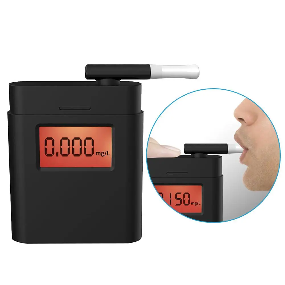 Portable Digital Breath Etilometro Digitale Professionale Precisione del Grado con Schermo a LED e 5 bocchini per Uso Domestico Semme Alcohol Tester 