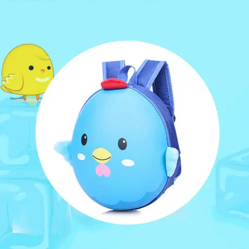 Милый детский рюкзак с курицей, Детский рюкзак в виде яичной скорлупы, Жесткая Сумка для мальчиков и девочек, школьный рюкзак с изображением курицы из яичной скорлупы - Цвет: Синий