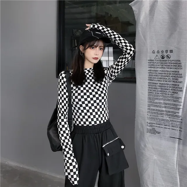 sheer checkered top