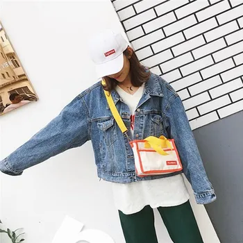

Women Canvas Bag Spring And Summer New Harajuku Collision Color Casual Small Bag Fashion Simple Shoulder Bag For Women
