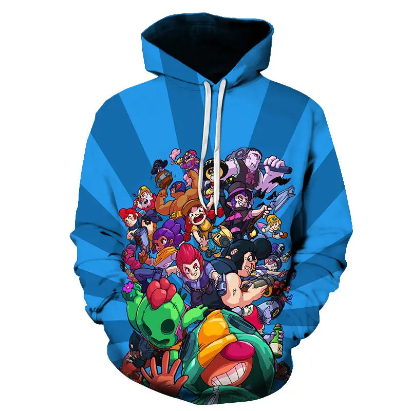 

New spring autumn Fashion brawle stares Game Wilderness Fight Star Series Anime Hoodie 3D Print Sweatshirt Cool man Game Hoodie