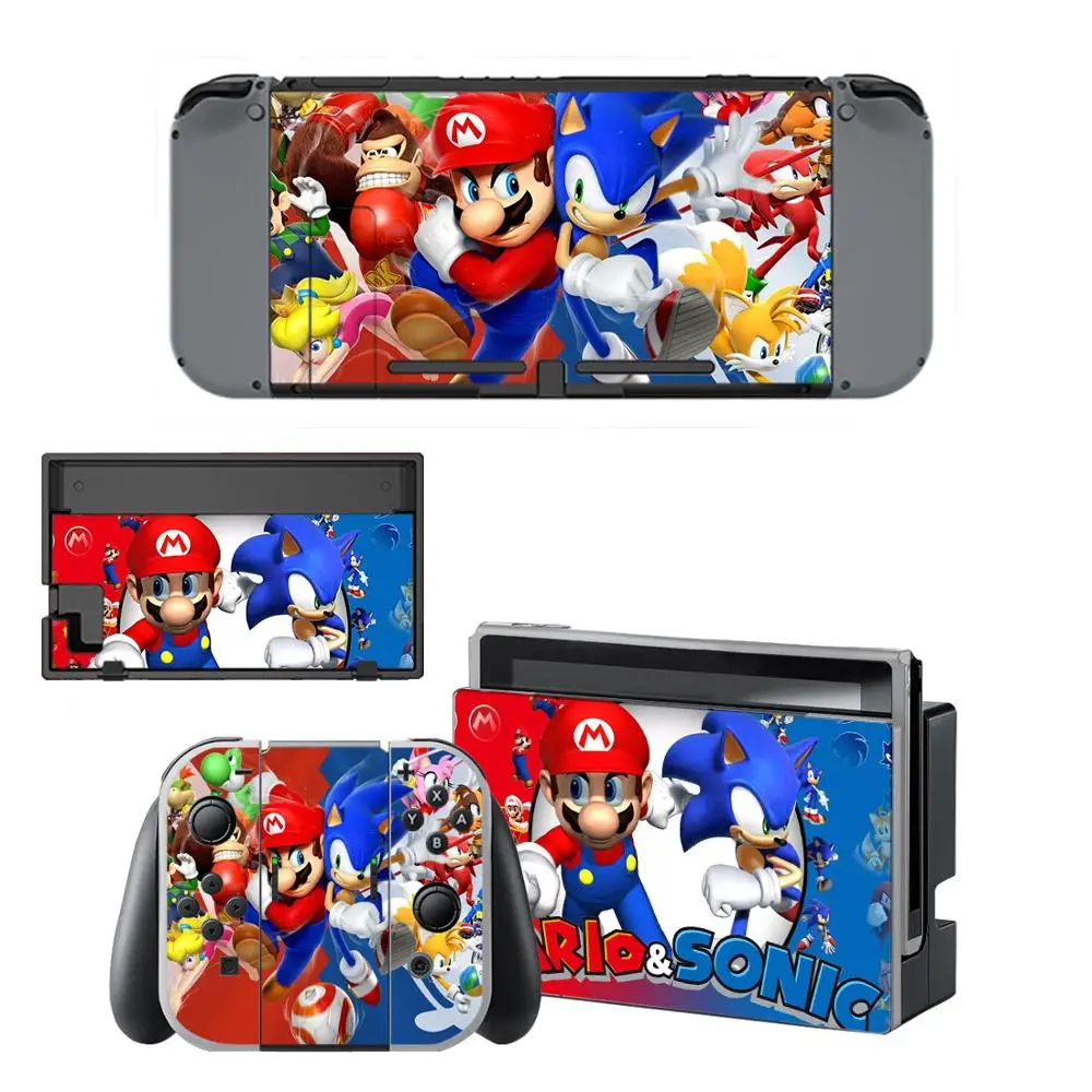 Супер Марио наклейка с защитой экрана для ухода за кожей кожи Nintendo Switch NS консоли