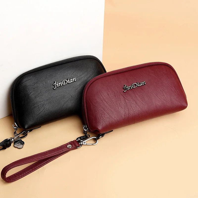

WOMEN'S Handbag 2019 New Style Soft Leather Change Tote Korean-style Long Zipper Shell Bag Mini Mobile Phone Bag