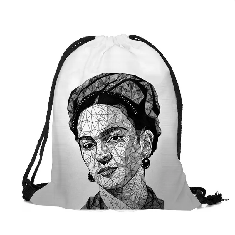 As shown 3D printing bag cartoon character avatar cute funny tote bag personality figure pattern men and women bundle pocket - Цвет: As shown